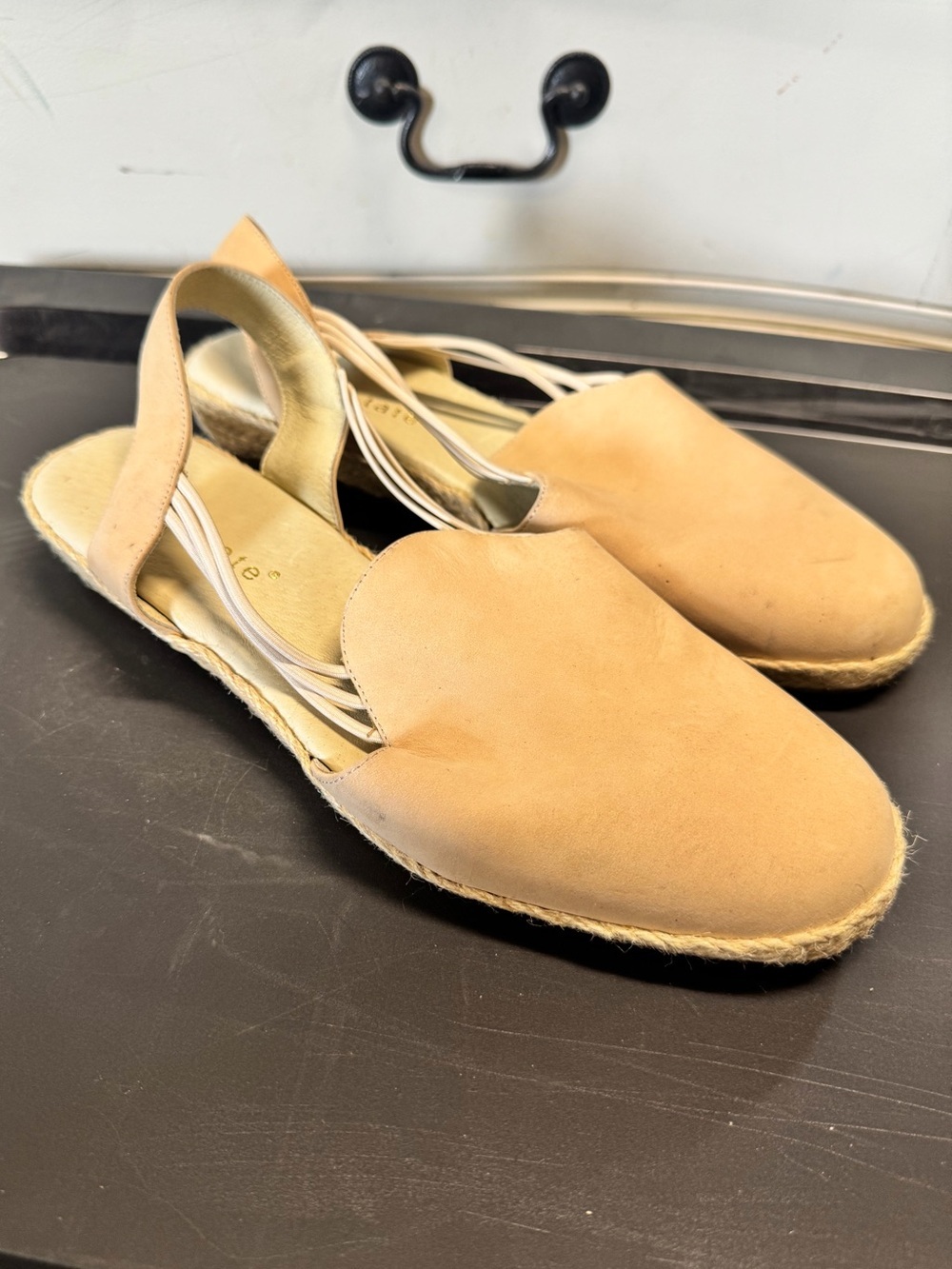 David Tate Leather Women’s Espadrille Slingback Flats Size 10